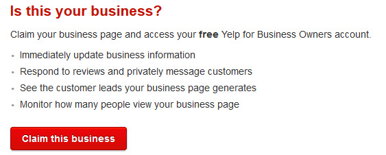 Yelp Business Listing