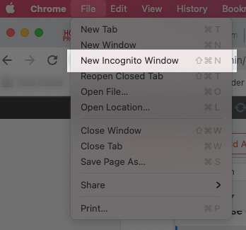 How to open Google Chrome's incognito window