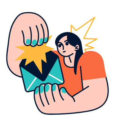 Illustration of someone looking in an envelope